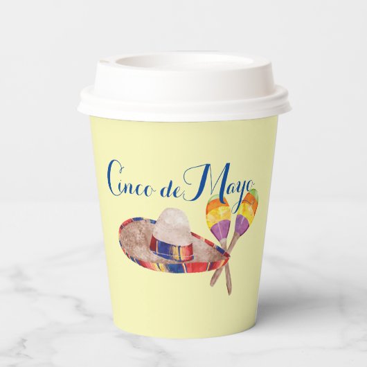 Cinco de Mayo 8oz Paper Cup, Lid Pappbecher (Rückseite)