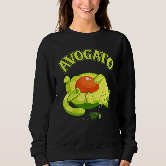 Cinco De Mayo Avocado Mexico Meow Avogato Cat Sweatshirt (Vorderseite)