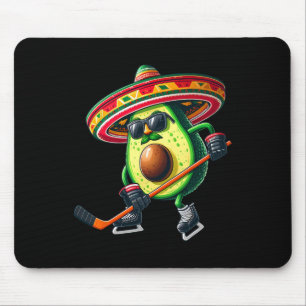 Cinco De Mayo Avocado zeigt Hockeykompetenzen Funn Mousepad