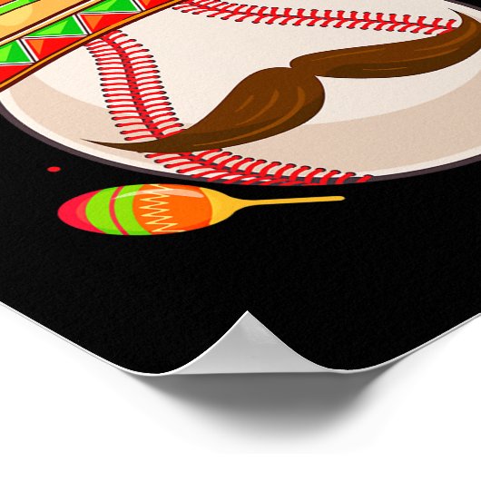 Cinco De Mayo Baseball Mama Mexican Fiesta Poster (Ecke)