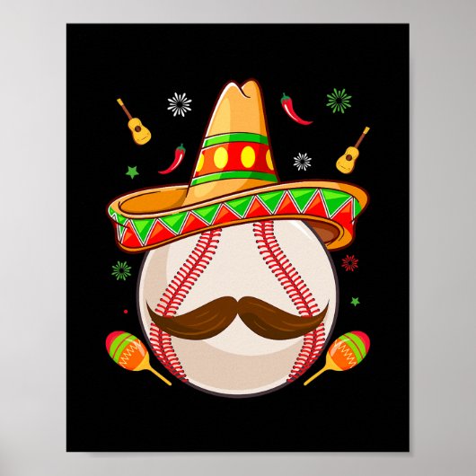 Cinco De Mayo Baseball Mama Mexican Fiesta Poster (Vorne)