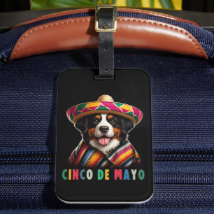 Cinco de Mayo Bernese Dog mit Poncho und Sombrero Gepäckanhänger