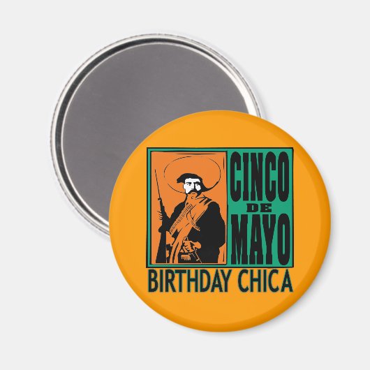 Cinco de Mayo Birthday Chica Magnet (Vorderseite/Rückseite)
