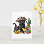Cinco De Mayo Black Cat Mexikanische Küche Black C Karte (Gelbe Blume)