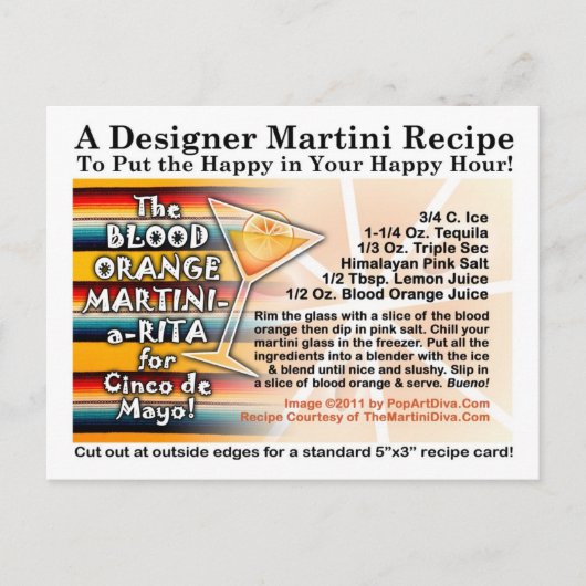 Cinco de Mayo Blood Orange Martini Postkarte (Vorderseite)