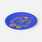 Cinco De Mayo Blume und Gitarren Pappteller (Schrägansicht)