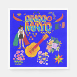 Cinco De Mayo bright blue Serviette