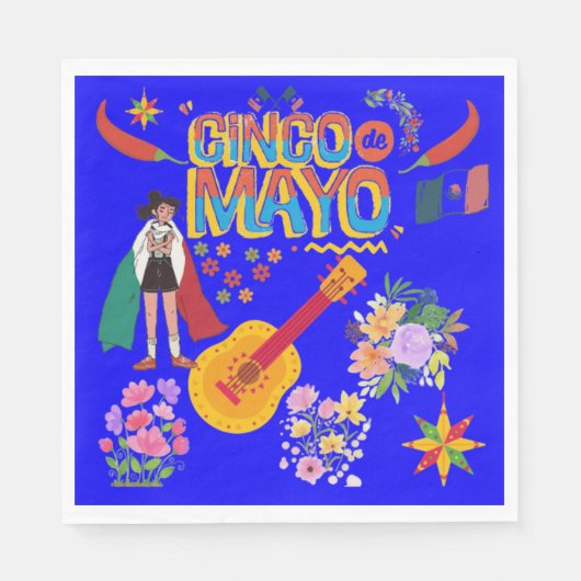 Cinco De Mayo bright blue Serviette (Vorderseite)