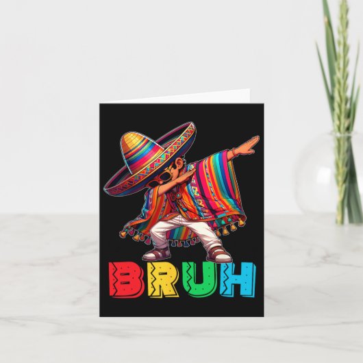 Cinco De Mayo Bruh Dabbing Mexican Boy Poncho Kids Karte (Vorderseite)