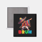 Cinco De Mayo Bruh Dabbing Mexican Boy Poncho Kids Magnet (Vorderseite/Rückseite)