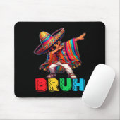 Cinco De Mayo Bruh Dabbing Mexican Boy Poncho Kids Mousepad (Mit Mouse)