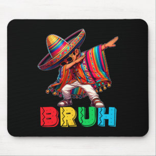 Cinco De Mayo Bruh Dabbing Mexican Boy Poncho Kids Mousepad