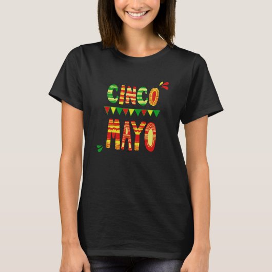 Cinco De Mayo Burritos Mexico Tacos and Avocado 4 T-Shirt (Vorderseite)