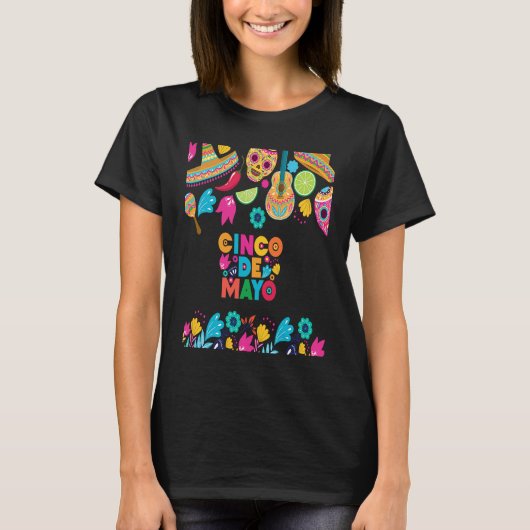 Cinco De Mayo Burritos Mexico Tacos and Avocado T-Shirt (Vorderseite)
