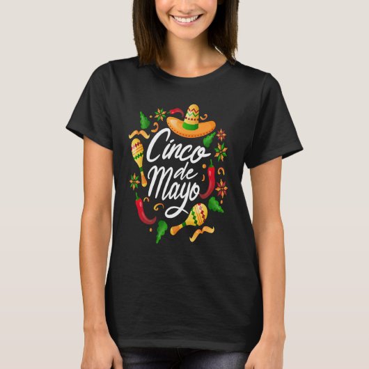 Cinco De Mayo Burritos  Mexico Tacos and Avocado   T-Shirt (Vorderseite)