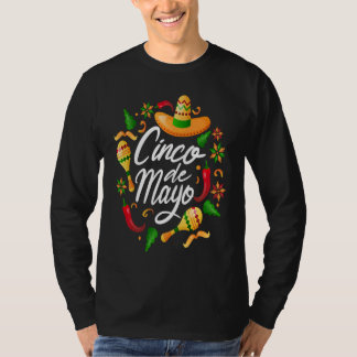 Cinco De Mayo Burritos Mexico Tacos and Avocado T-Shirt