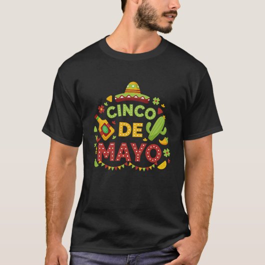 Cinco De Mayo Burritos  Mexico Tacos and Avocado   T-Shirt (Vorderseite)