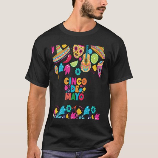 Cinco De Mayo Burritos  Mexico Tacos and Avocado   T-Shirt (Vorderseite)