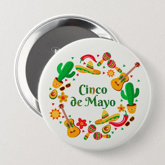 Cinco De Mayo Button (Vorne & Hinten)