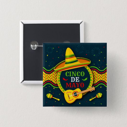 Cinco De Mayo Button (Vorne & Hinten)