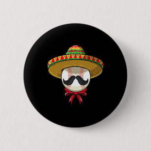 Cinco De Mayo Bysebyll Mexican Sombrero Button