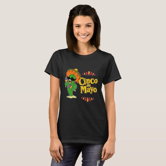 Cinco de Mayo Cactus Design - Feiern Sie mit Stil T-Shirt (Vorne ganz)