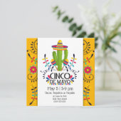 Cinco de Mayo Cactus Folk Sombreros Einladung (Stehend Vorderseite)