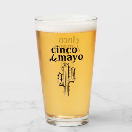 Cinco de Mayo Cactus Glas (Vorne (Gefüllt))