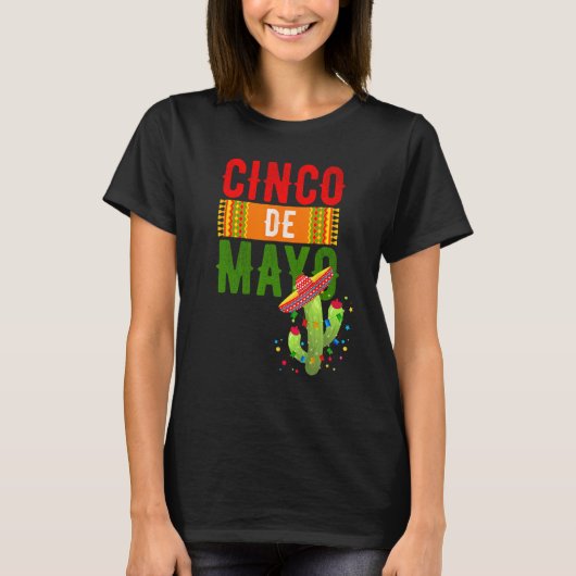 Cinco de Mayo Cactus Hat T-Shirt (Vorderseite)