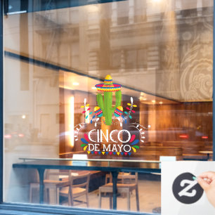 Cinco de Mayo Cactus Maracas Fensteraufkleber