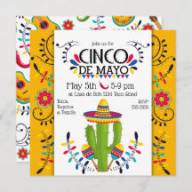 Cinco de Mayo Cactus Maracas Folk Einladung