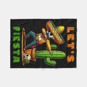 Cinco De Mayo Cactus Mexican Poncho Sombrero Hat B Fleecedecke (Vorderseite (Horizontal))