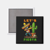 Cinco De Mayo Cactus Mexican Poncho Sombrero Hat B Magnet (Vorderseite/Rückseite)