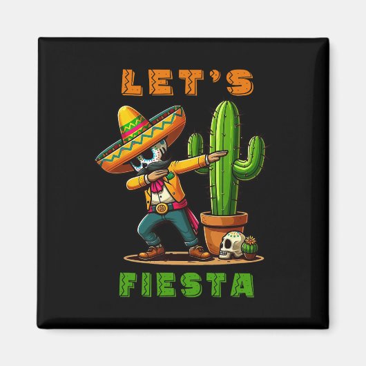 Cinco De Mayo Cactus Mexican Poncho Sombrero Hat B Magnet (Vorne)