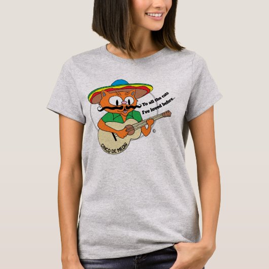Cinco De Mayo Cartoon Cat Funny T-Shirt (Vorderseite)