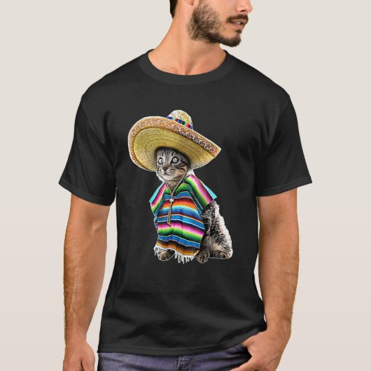 Cinco De Mayo Cat Sombrero Poncho Party Frauen T-Shirt (Vorderseite)