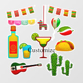 Cinco de Mayo Celebration Thunder_Cove Fensteraufkleber (Blatt)