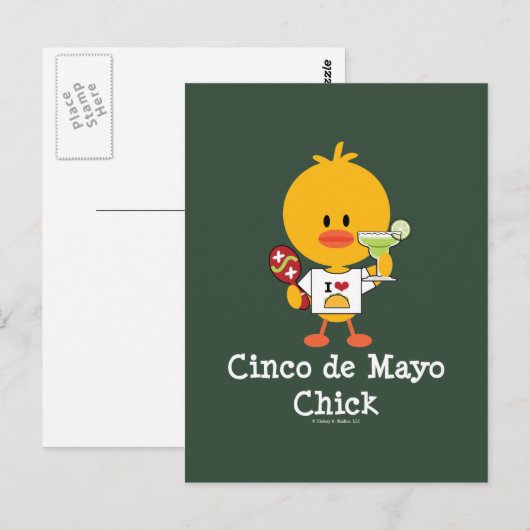 Cinco de Mayo Chick Postcard Postkarte (Vorne/Hinten)