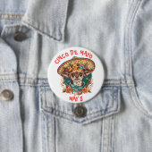 Cinco de Mayo Chihuahua Wearing Sombrero & Serape Button (Beispiel)