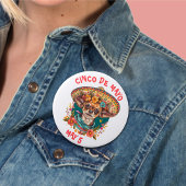 Cinco de Mayo Chihuahua Wearing Sombrero & Serape Button