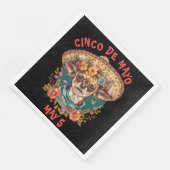Cinco de Mayo Chihuahua Wearing Sombrero & Serape Serviette (Ecke)