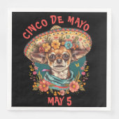 Cinco de Mayo Chihuahua Wearing Sombrero & Serape Serviette (Vorderseite)