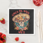 Cinco de Mayo Chihuahua Wearing Sombrero & Serape Serviette (Beispiel)