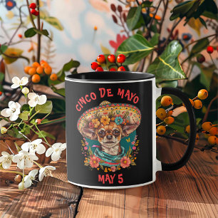 Cinco de Mayo Chihuahua Wearing Sombrero & Serape Tasse