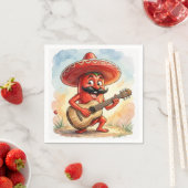 Cinco de Mayo Chili Guitar Player Serviette (Beispiel)