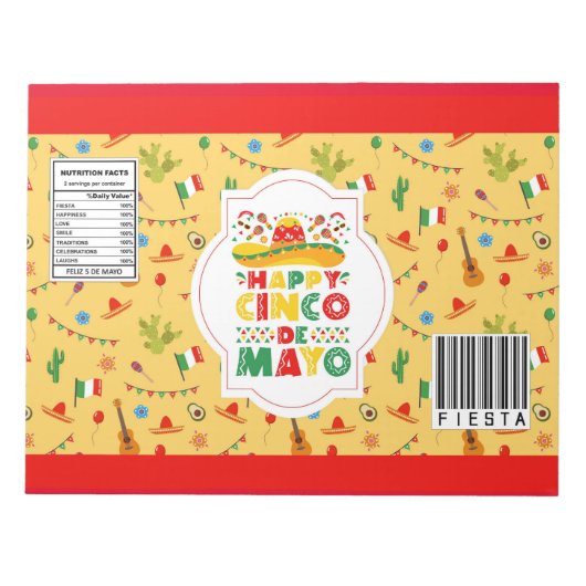 Cinco De Mayo Chip Bag Wrappers Gastgeschenke Notizblock (Vorderseite)