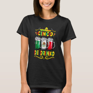 Cinco De Mayo Cinco De Drinko mexikanische Flagge T-Shirt