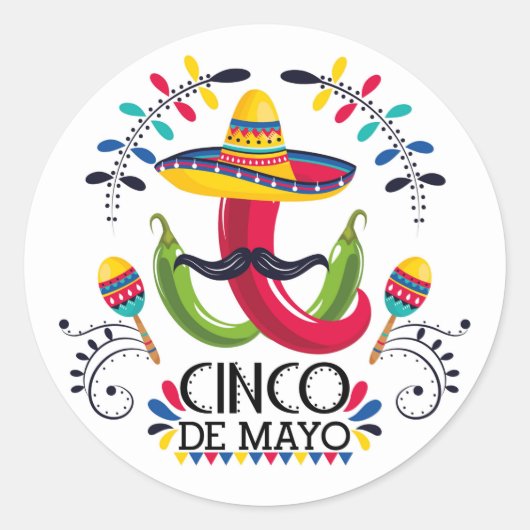 Cinco De Mayo Classic Round Sticker (Vorderseite)