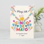 Cinco de Mayo Colorful Einladung (Stehend Vorderseite)