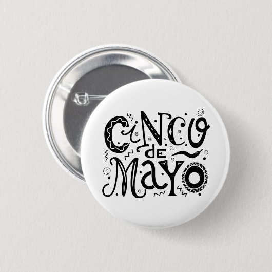 Cinco De Mayo Cool Typografie Button (Vorne & Hinten)